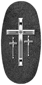 DASOV 517 SL SH BK Silver 3 Crosses Shimmer Black Background